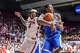 FILE - Alabama guard Latrell Wrightsell Jr. (3) battles for a rebound with Kentucky forward Jayden Quaintance, right, during the second half of an NCAA college basketball game, Jan. 3, 2026, in Tuscaloosa, Ala. (AP Photo/Vasha Hunt, File)