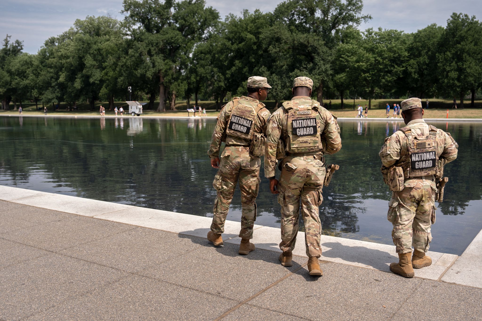 Mantienen patrullajes en Estanque Reflectante cuando Trump busca corregir renovación fallida