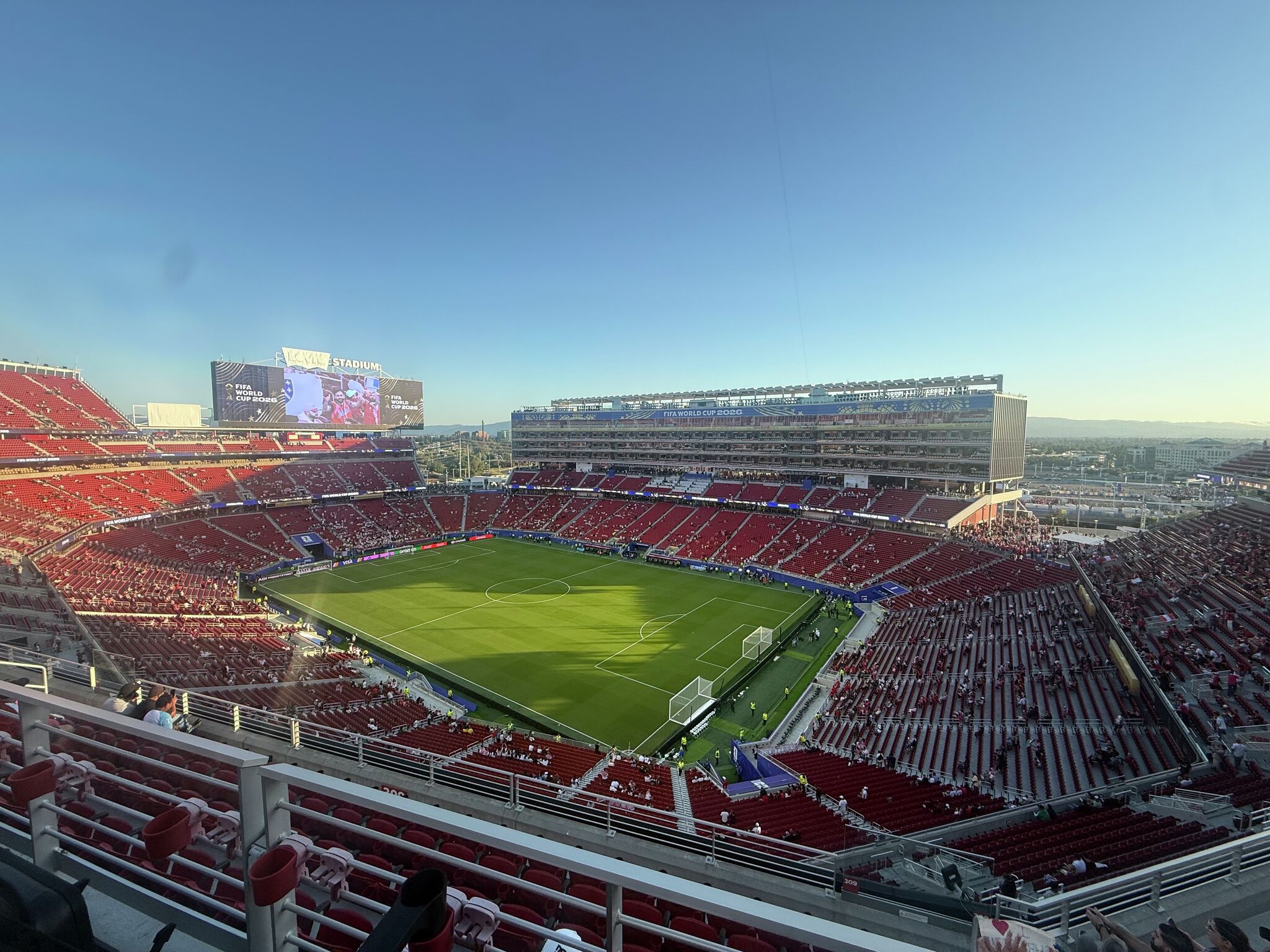 Looking southwest inside Levi's Stadium (San Francisco Bay Area Stadium) before the Turkiye vs Paraguay FIFA World Cup match, June 19 2026. Photo: Alex Simon / SFGate