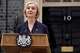 FILE - Britain's Prime Minister Liz Truss announces her resignation as Prime Minister and leader of the Conservative party, in Downing Street in London, Thursday, Oct. 20, 2022.