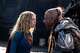 Milly Alcock, izquierda, y Matthias Schoenaerts en “Supergirl” de Warner Bros. Pictures.