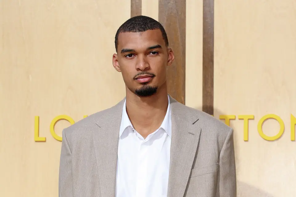 Victor Wembanyama attends the Louis Vuitton Menswear Spring/Summer 2027 show as part of Paris Fashion Week on June 23, 2026 in Paris, France. (Photo by Aurore Marechal/Getty Images)