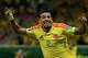 Colombia's Daniel Munoz celebrates after scoring his side's opening goal during the World Cup Group K soccer match between Colombia and Congo in Zapopan, near Guadalajara, Mexico, Tuesday, June 23, 2026.