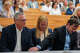 Camp Mystic night watchman Glenn Juenke is comforted by Mary Liz and Edward Eastland after testifying during a hearing on a suit against Camp Mystic in the 459th State District Court in Austin, Wednesday, April 15, 2026.