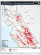 This map shows roughly where oil and gas companies are leasing federal lands for fossil fuel extraction in California and where new leases could be offerred.