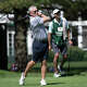 UConn head football coach Jason Candle tees off on Hole 6 during the Travelers Championship Celebrity Pro-Am at TPC River Highlands in Cromwell, Conn., Wednesday, June 24, 2026.
