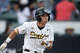 Long Beach State's Trevor Goldenetz runs during an NCAA baseball game against Hawaii on Friday, March 13, 2026, in Long Beach, Calif. (AP Photo/Kyusung Gong)