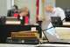 A Bible and Resurrection by Leo Tolstoy sit on the desk of State Board of Education member LJ Francis during a meeting on proposed social studies standards at the Barbara Jordan Building in Austin on Monday, June 22, 2026. (Jay Janner/Austin American-Statesman via AP)
