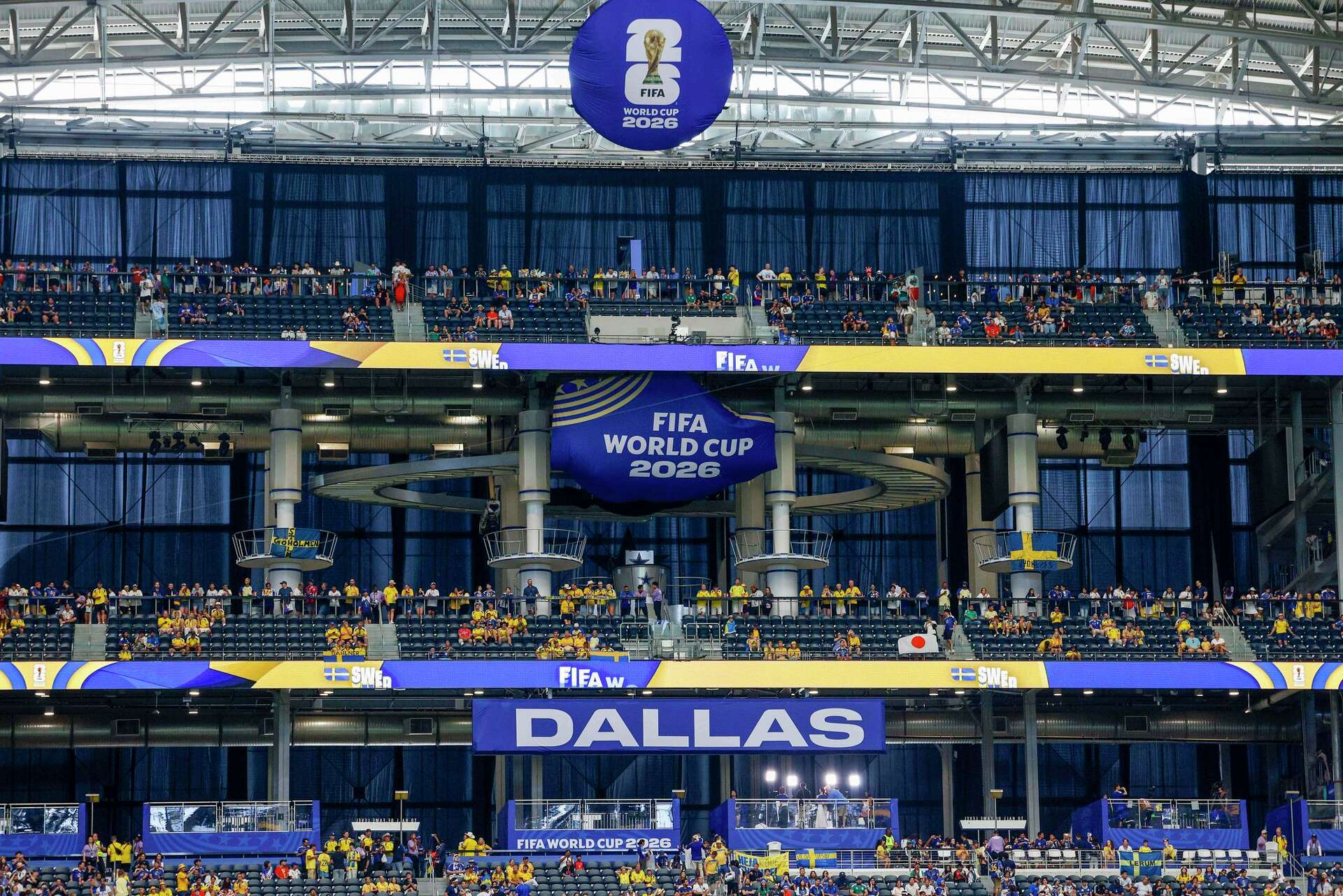 FIFA uses curtains to block sun for World Cup match at AT&T Stadium