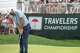Scottie Scheffler putts for birdie on Hole 9 during the second round of the Travelers Championship at TPC River Highlands in Cromwell, Conn., Friday, June 26, 2026. Scheffler made the putt.