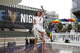 Rexy, a drag queen with Oaklash, performs Friday before the Valkyries-Atlanta Dream game during Pride Night at Chase Center.