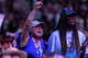 Maricela Alvarado and Sandra Prince listen to speakers during the Texas Democratic Convention at the Hilliard Center in Corpus Christi on Friday, June 26, 2026.