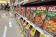 FILE: Packages of Hamburger Helper are displayed on a grocery store shelf on September 23, 2025 in San Anselmo, California.