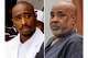 Rapper Tupac Shakur attends a voter registration event in South Central Los Angeles on Aug. 15, 1996, left, and Duane "Keffe D" Davis appears in District Court for his involvement in the 1996 killing of Shakur in Las Vegas on Feb. 18, 2025.