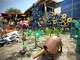 Artesanias Los Girasoles offers an eclectic collection of metal sculptures and Mexican pottery for the home and yard. Shown is an array of steel sunflowers, roses, armadillos and cacti.