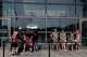 Visitors wait to enter the Washington Monument, Wednesday, July 1, 2026, in Washington.