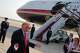 President Donald Trump speaks to reporters before boarding the former Qatari jet that was converted for presidential use on its inaugural flight as Air Force One on July 1.