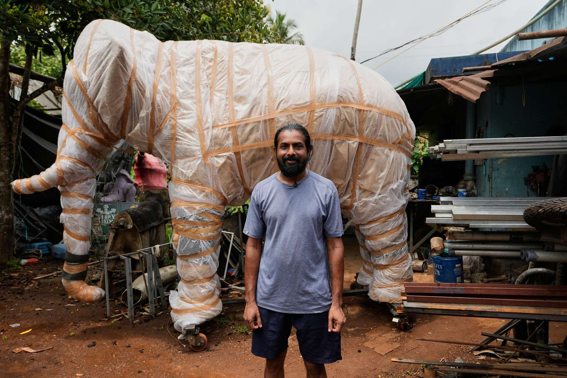 Robotic elephants draw crowds and controversy in some of India's