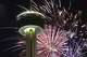 Fireworks light up the sky at the Stars and Stripes July Fourth celebration in downtown San Antonio.