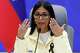 Venezuela's acting President Delcy Rodríguez speaks during a press conference addressing the government's response to the back-to-back earthquakes in Caracas, Venezuela, Thursday, July 2, 2026.