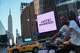 A "Just Married" sign is displayed on Madison Square Garden during a wedding between singer Taylor Swift and National Football League player Travis Kelce on Friday, July 3, 2026, in New York.