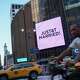A "Just Married" sign is displayed on Madison Square Garden during a wedding between singer Taylor Swift and National Football League player Travis Kelce on Friday, July 3, 2026, in New York.
