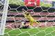 Morocco's Azzedine Ounahi (8) scores their second goal past Canada goalkeeper Maxime Crepeau (16) during the World Cup round of 32 soccer match between Colombia and Ghana in Kansas City, Mo., Saturday, July 4, 2026.