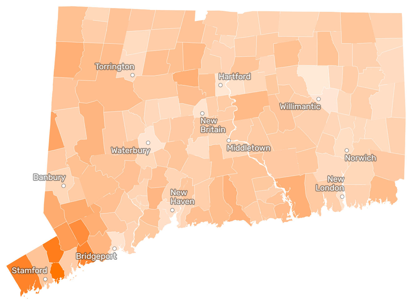 Which Connecticut school districts are wealthiest? Search our database.