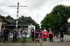 People gather for a protest and candlelight vigil following an officer-involved shooting during a federal immigration enforcement operation in Houston on Tuesday, July 7, 2026. The shooting is under investigation by the Federal Bureau of Investigation.