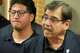 Ronaldo Salgado, son of Lorenzo Salgado Araujo, left, is shown as Roman Palomares, LULAC national president, speaks during a news conference in Houston Wednesday, July 8, 2026.