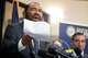 Congressman Al Green reads a version of a letter he wrote during a press briefing outside the office of Congresswoman Sylvia Garcia in Houston, on Friday, July 10, 2026.