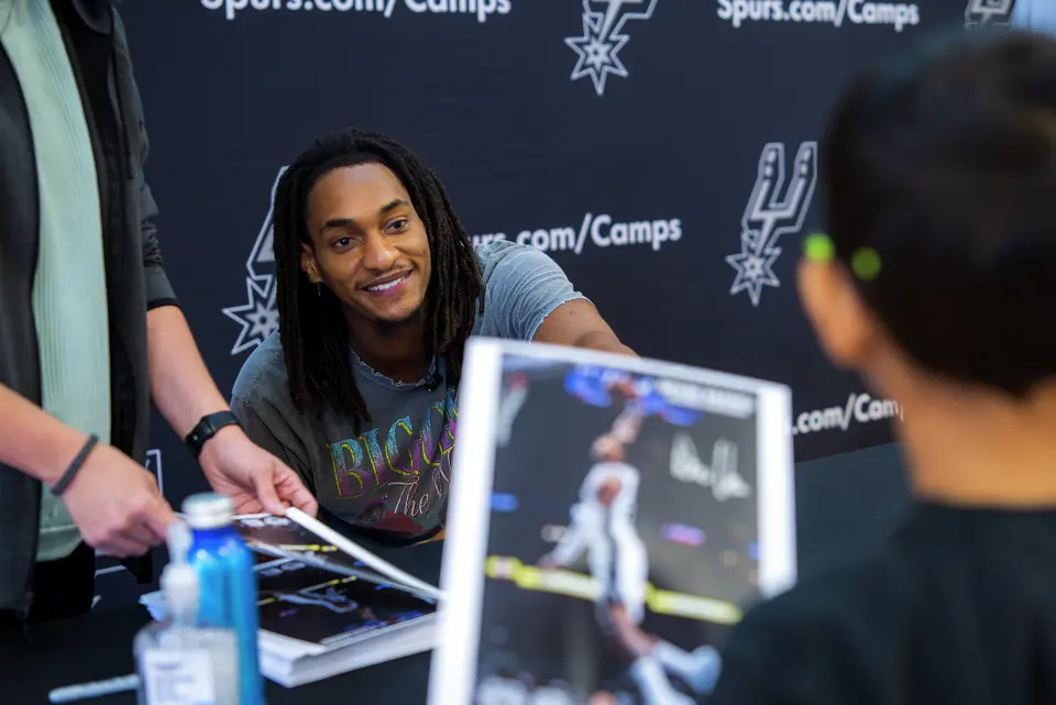 Devin Vassell's surprise appearance this summer at the Spurs Summer Basketball Camp drew a huge roar from young campers in San Antonio.