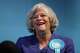 FILE -Ann Widdecombe, Brexit Party member, is interviewed after Nigel Farage, Leader of Britain's Brexit Party, spoke on stage at the launch of their policies for the General Election campaign, in London, Nov. 22, 2019.