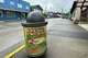 This trash can, shown on Saturday, July 4, 2026, is one of numerous bins in Petersburg, Alaska, whose design is inspired by fish and seafood canning labels historically linked to canneries in the community.