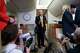 President Donald Trump speaks with reporters in flight on Air Force One after landing at U.S. Air Force Base at RAF Mildenhall, in Suffolk, Eastern England, Wednesday, July 8, 2026.