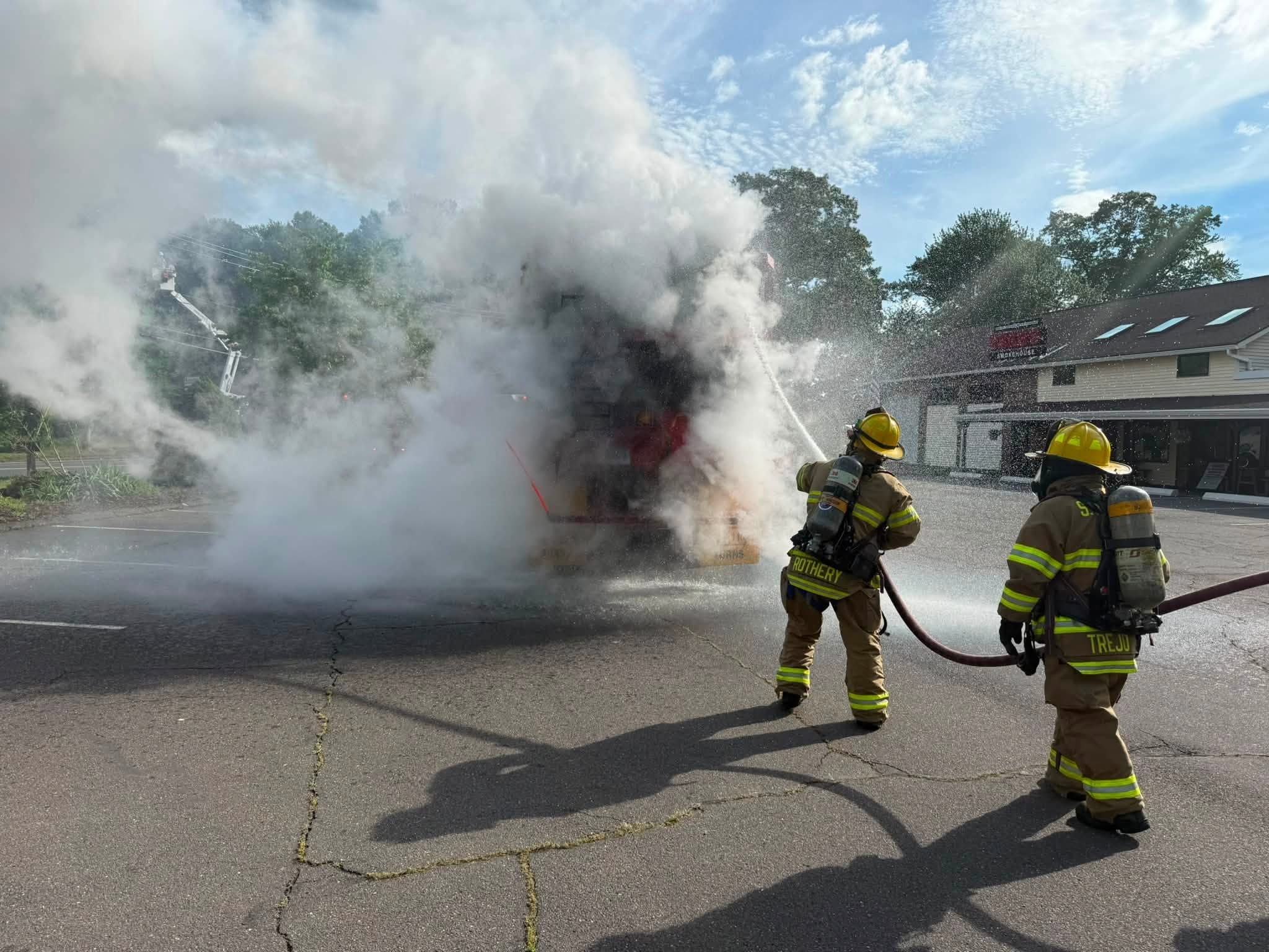 The driver was evaluated by ambulance personnel at the scene but was not taken to a hospital, officials said.