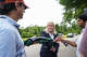 United States Representative Sylvia Garcia talks to the media after entering the Montgomery ICE Processing Center in Conroe, Saturday, July 11, 2026. Garcia visited with the men who were riding with Lorenzo Salgado Araujo, who was shot and killed by Immigration and Customs Enforcement Tuesday.