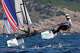 FILE - Anna Burnet and John Gimson, of Britain, compete in the Nacra 17 mixed multihull sailing race during the 2024 Summer Olympics, Aug. 6, 2024, in Marseille, France.