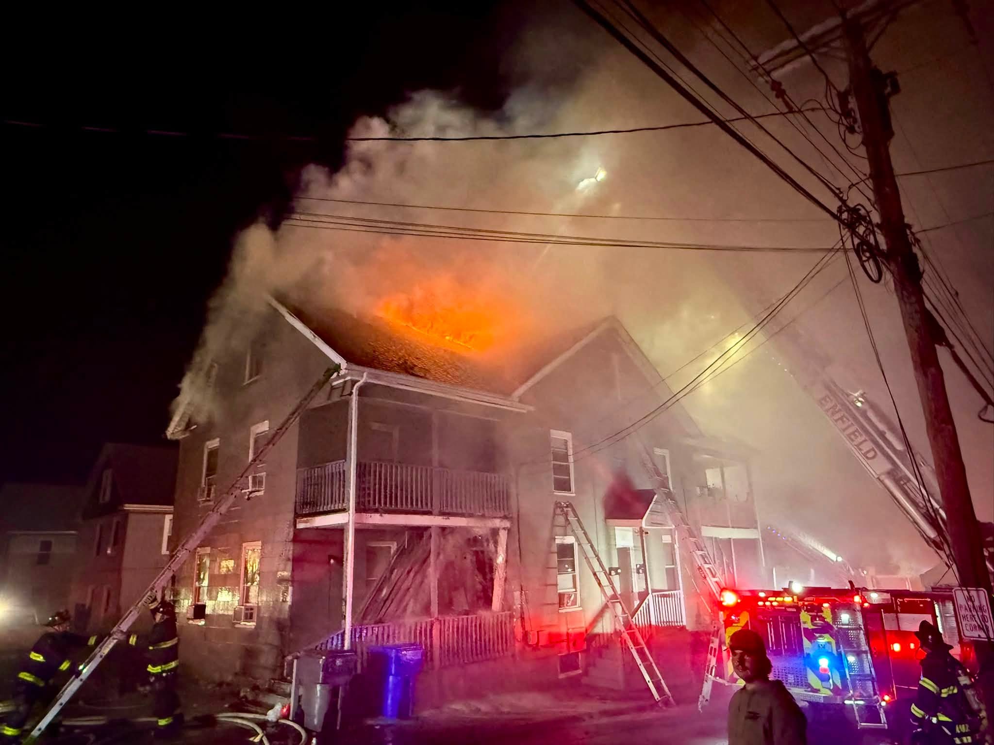 All residents escaped from the home safely, but firefighters had to rescue a dog, the fire chief said.