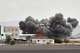 This image taken from video broadcast by Al-Masirah TV, a Houthi-controlled news channel, shows an explosion at the Sanaa International Airport compound during what the Iranian-backed Houthi rebels in Yemen said were several Saudi airstrikes in Sanaa, Yemen, Monday, July 13, 2026. (Al-Masirah TV via AP)
