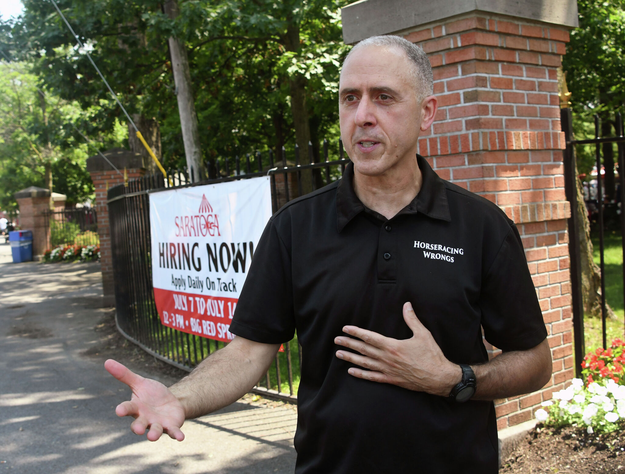 Patrick Battuello was surprised when the Saratoga Springs Public Library agreed to sponsor a talk claiming horse racing is cruel. He was also surprised when his talk was canceled.