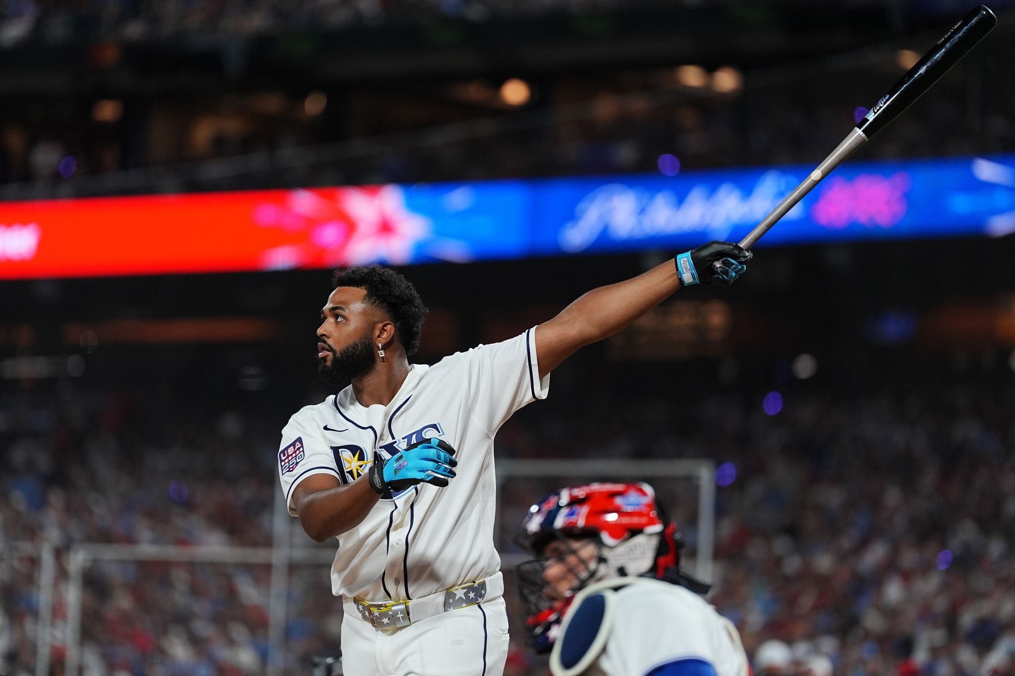 Tampa Bay Rays slugger Junior Caminero leaves All-Star Game after being hit on left hand By DAN GELSTON , AP Sports Writer Updated July 14, 2026 8:50 p.m.