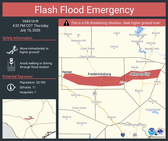 Pedernales River to hit major flood stage in Texas Hill Country