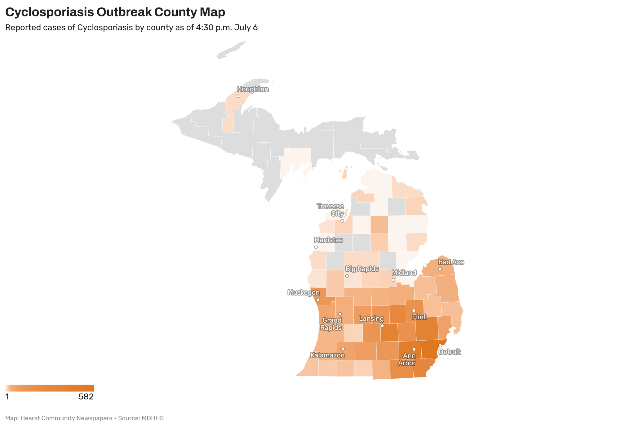 Michigan cyclosporiasis outbreak surpasses 4,300 cases, latest county data released