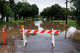 Flood water covers East Mesquite Street near the intersection of North Camp Street in Uvalde, Thursday, July 16, 2026.