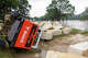A tipped over Bobcat due to flooded waters from the Guadalupe River on Thursday, July 16, 2026, in Kerr County.