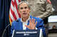 Texas Governor Greg Abbott holds a press conference to share the latest information from flooding around Texas before providing an update to the press at the State Operations Center in Austin, Thursday evening, July 16, 2026.