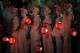 Young women dressed in traditional attire take part in the "Mikoshi Arai" purification ritual ahead of the Gion Matsuri festival in Kyoto, western Japan, Friday, July 10, 2026.