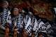 Musicians are seen atop a festival float during one of the main parades of Shinto's Gion Matsuri festival in Kyoto, western Japan, Friday, July 17, 2026.