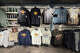 T-shirts and sweatshirts in the gift shop at the Hard Rock Cafe in Los Angeles.